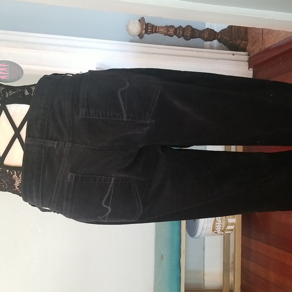 7 for All Mankind Black Velvet Skinny Bootcut Jean's Sz. 31 - Picture 3 of 16